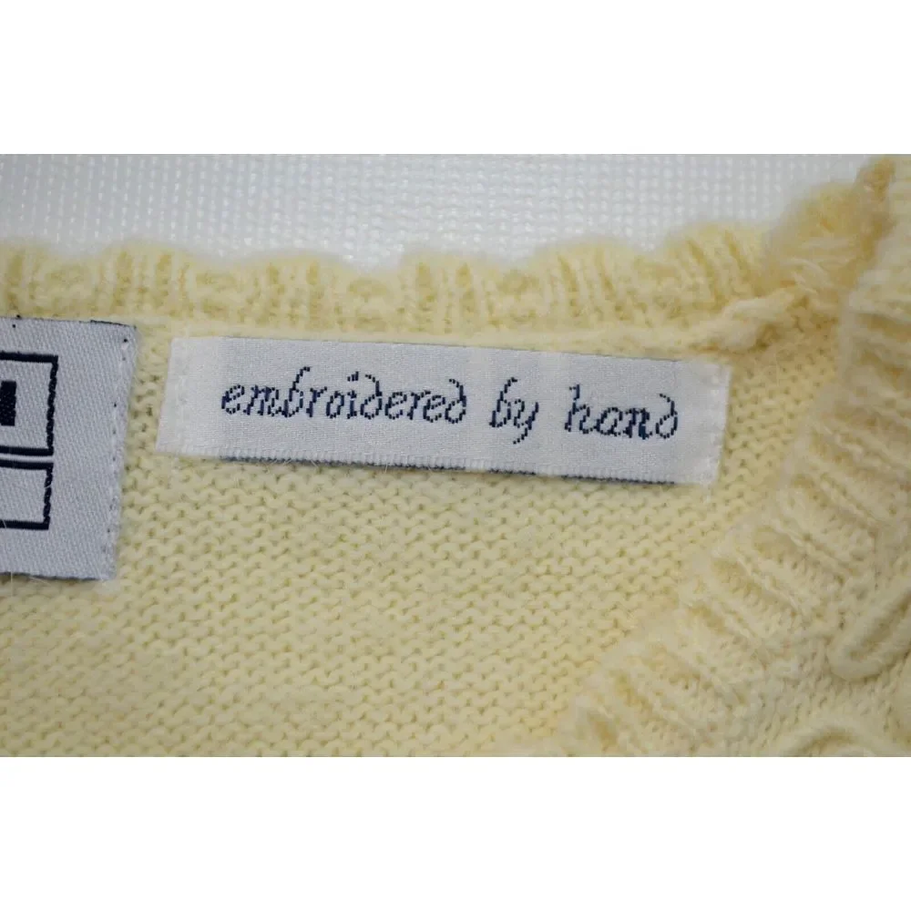 Vintage Jantzen Women's Sweater Petite M‎ Embellished w/ Beads Ribbons